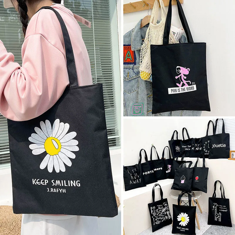 

New Printed Canvas Handbag Women's Handbag High Capacity Campus Style Daily Leisure Shopping Shoulder Bag Sweet Cross Body Bag