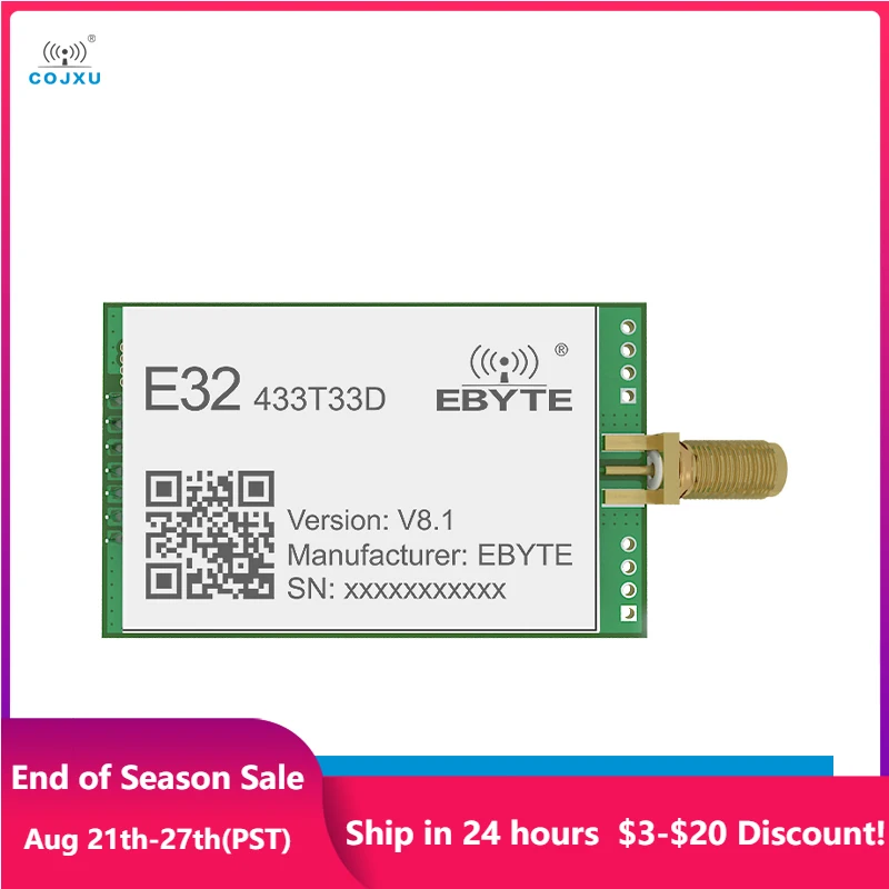 Модуль спектра широкого спектра SX1278 LoRa 433 МГц COJXU E32-433T33D длинное расстояние 16 км 33 дБм