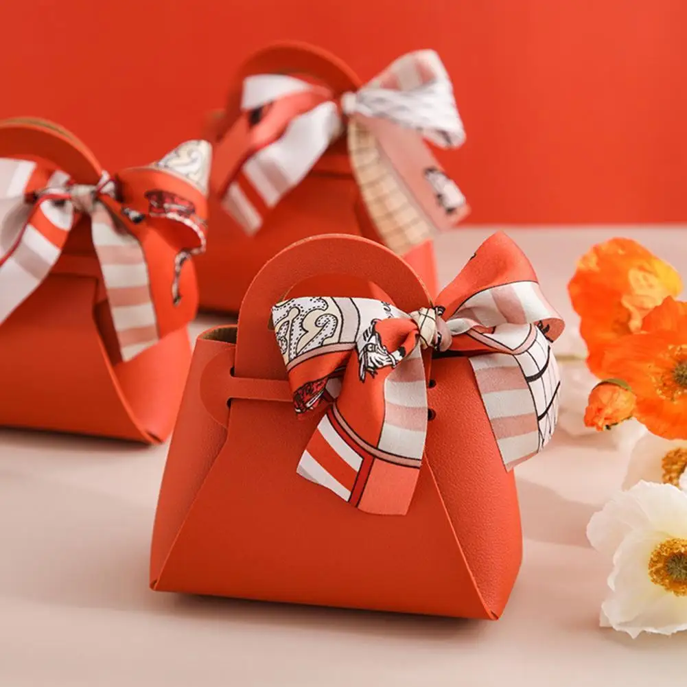 

Convenient Snack Bag Durable Faux Leather Foldable Fine Texture Candy Bag Candy Box Candy Bag
