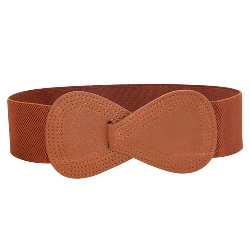 

Female Waist Belt Lady Bow Waistbands Fashion Red Elastic Waistband Solid Black White Yellow Wide Belt Faux Leather Corset Belt