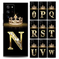 diamond crown letter n z phone case for samsung note 8 note 9 note 10 m11 m12 m30s m32 m21 m51 f41 f62 m01 soft silicone