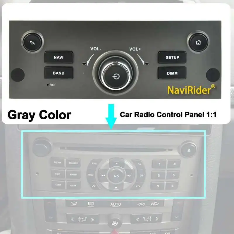 

Черный/серый цвет для Peugeot 407 2004-2011, автомобильный радиоприемник, видеоплеер, OEM-стиль, панель управления автомобильным радиоприемником для управления экраном Android