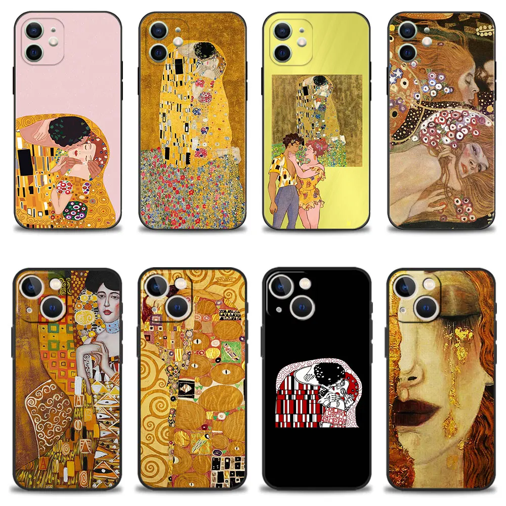 

Case For Apple iPhone 8 Plus XS 13 Pro Max 14 XR 12 7 X 11 5 SE2022 SE 6S 5S SE2 6 Back Kiss by Gustav Klimt