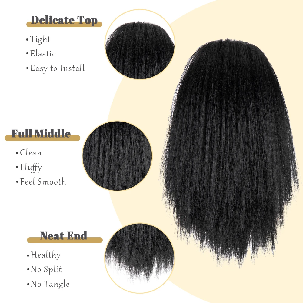 Синтетические длинные кудрявые афро конский хвост кусочки синтетических волос