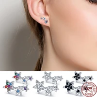 2022 new silver color earrings variety of colors star shape earrings fine jewelry for women gift