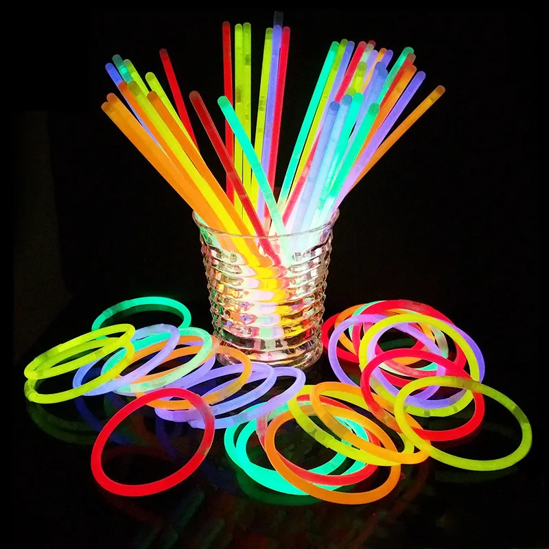 

50/100Pcs Glow Stick Safe Light Stick Necklace Bracelets 7 Color Fluorescent For Event Festive Party Concert Decor Neon Light