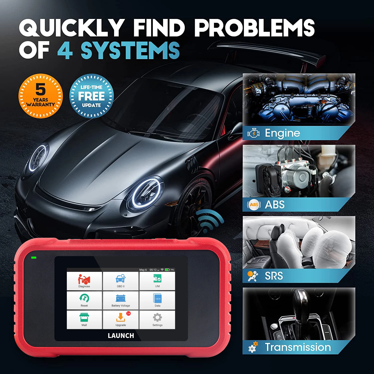 LAUNCH X431 CRP123E V2.0 Диагностические инструменты PK CRP123i OBD2 Автомобильный сканер OBD OBDII