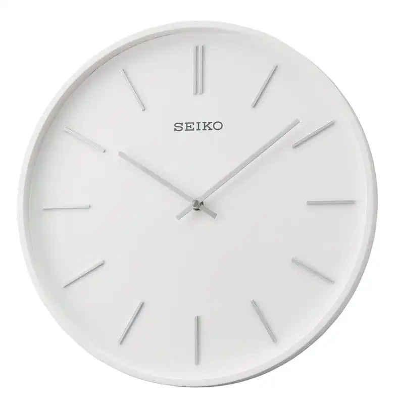 

" Wooden White Pax Wall Clock, White Round Ash, Analog, Quartz QXA765WLH