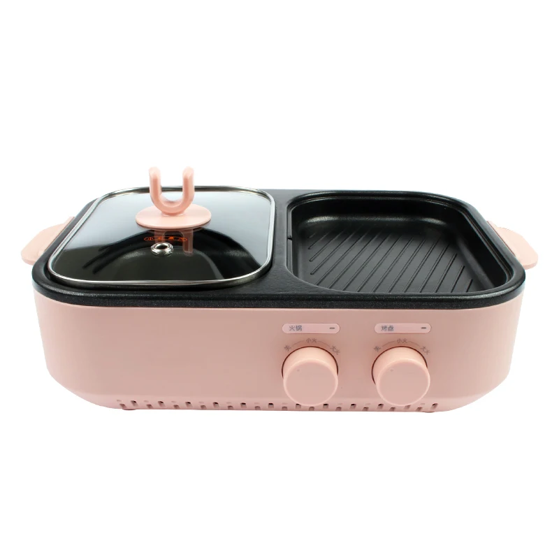 high power portable multi function pot multi function barbecue pot household small hot pot multi function barbecue pot free global shipping