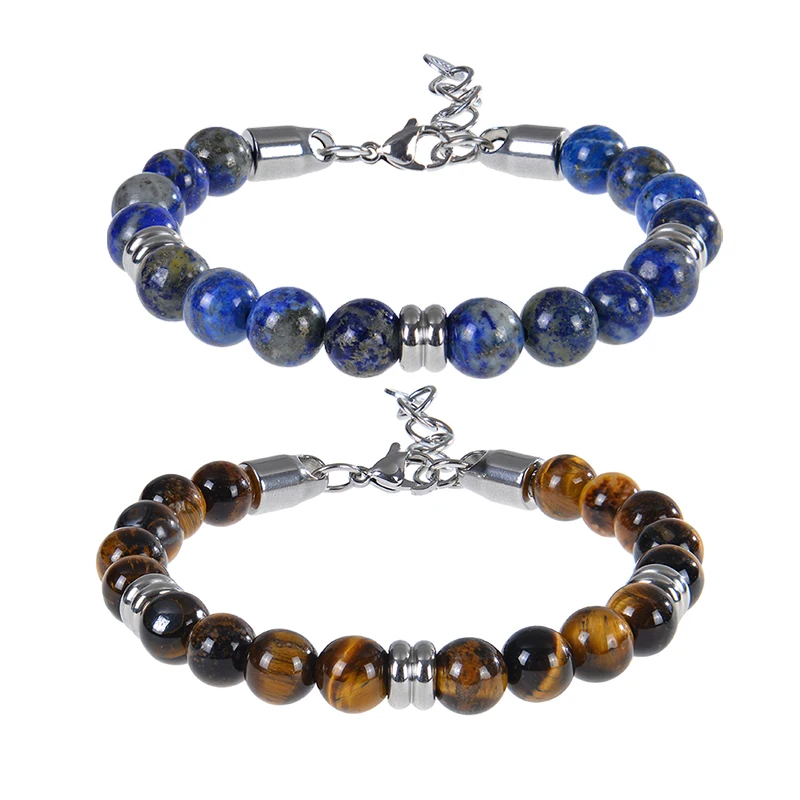 8 мм натуральный камень лазурит браслет из бисера регулируемый браслет-цепочка