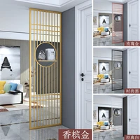 modern stainless steel screen partition light luxury art screen decoration living room entrance wall