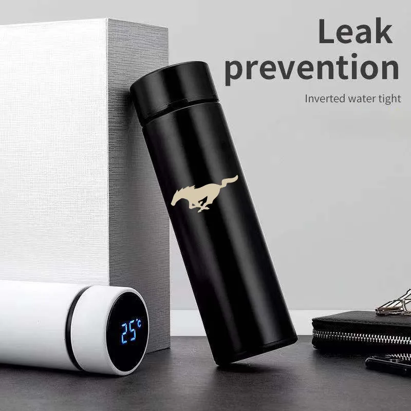 

For ford mustang mk2 mk3 500ml portable Car smart Thermos mug Coffee Cup Insulation cup with temperature display