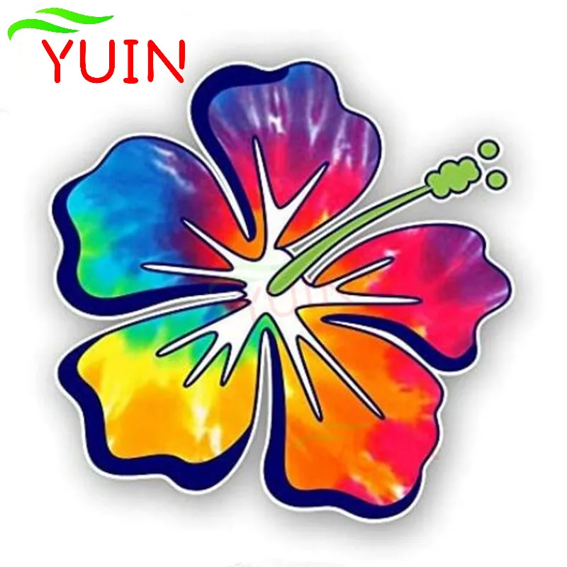 

Car Sticker Decals Personality Hibiscus Flower Hawaii Funny for Window Motorcycle Waterproof Decorative Interior Decal 14*14cm