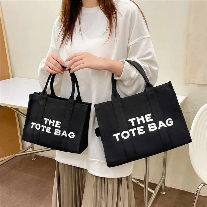 The Tote Bag 2023 ECO Canvas Shoulder Crossbody Bag Luxury Designer Female Shopping Handbags Small/Medium/Large for Women