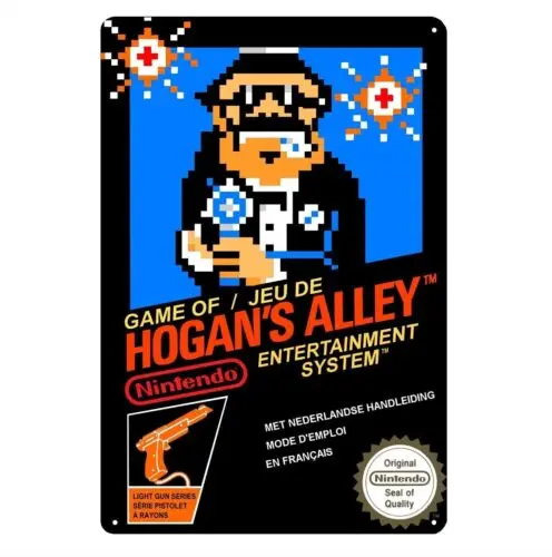 Металлический постер Hogan's Alley Nes в ретро-стиле для видеоигр фотосессия 20*30 см