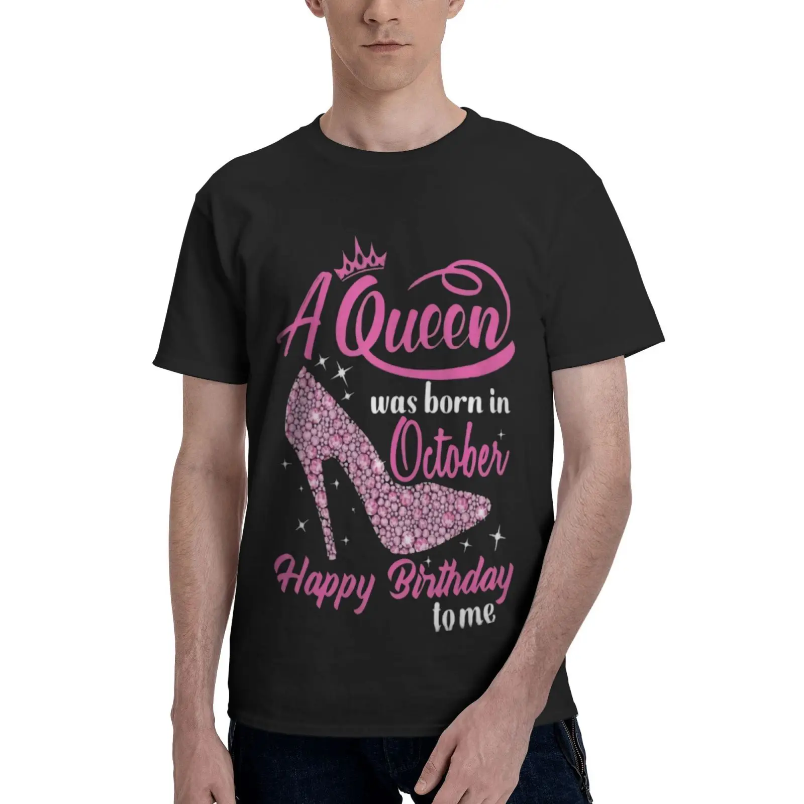 

Queens Are Born In October October Oversized T-Shirt Shirts For Men Men's T-Shirt Anime Anime Clothes Men's T-Shirts Manga Top