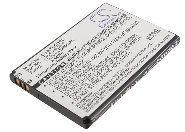

Премиум-аккумулятор для Sprint C5155,KYC5155KIT,Rise 1200mAh/WH
