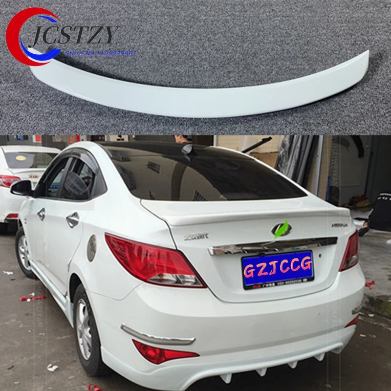 

For Hyundai Verna accent Spoiler ABS Material Car Rear Wing Primer Color Rear Spoiler For Hyundai Verna Spoiler 2010-2015