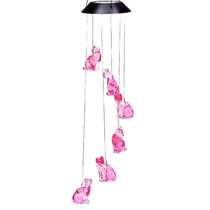 

Solar Cat Wind Chimes,Color Changing Waterproof LED Wind Chime Lamp,Commemorative Wind Chimes,For Yard,Lawn,Garden,Etc