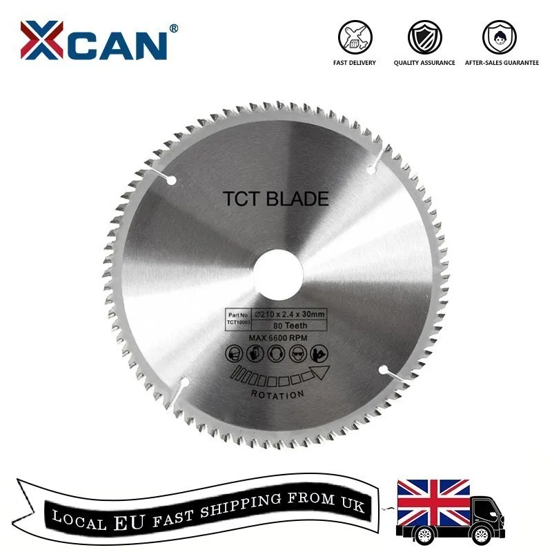 XCAN 1 шт. 185/210/250 мм 60T/80T TCT фрезеровочный диск для дерева, твердосплавное лезвие для пилы TCT