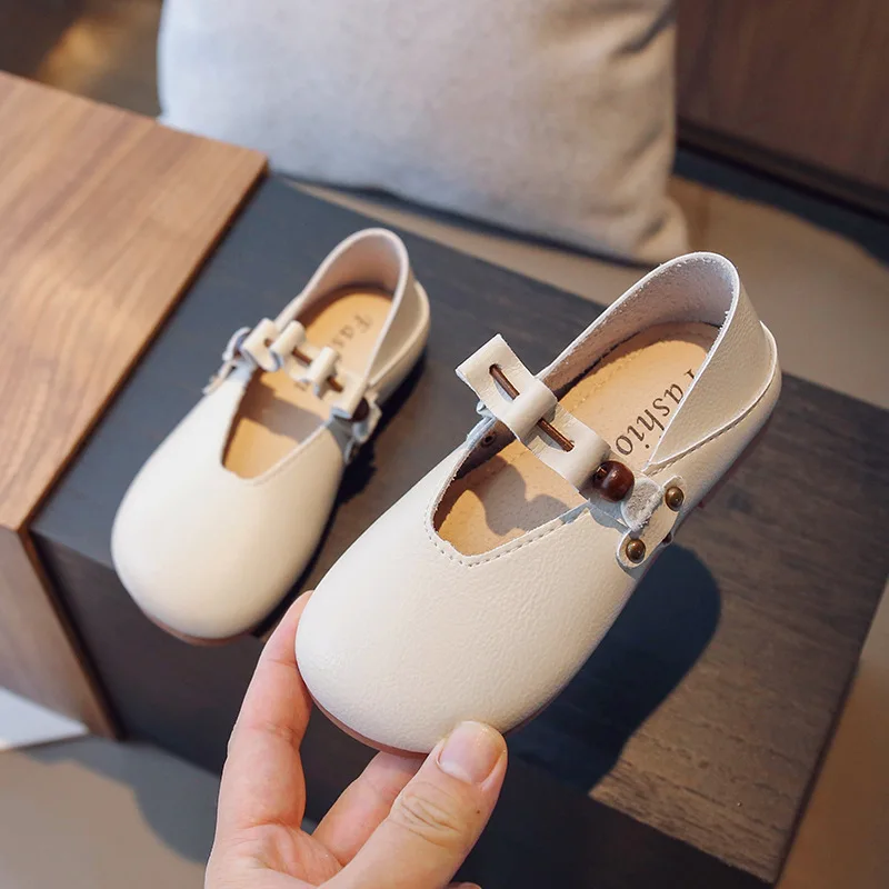 

Girl's Soft Mary Janes Fashion Solid Color Children Princess Causal Versatile Flats Shoes Breathable School Kids Leather Shoes