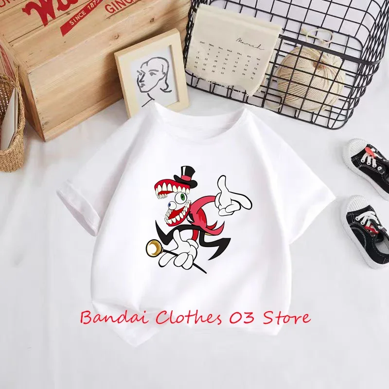 Детская Футболка Shir С Цифровым Цирковым Дизайном Корейский Стиль Летний Топ