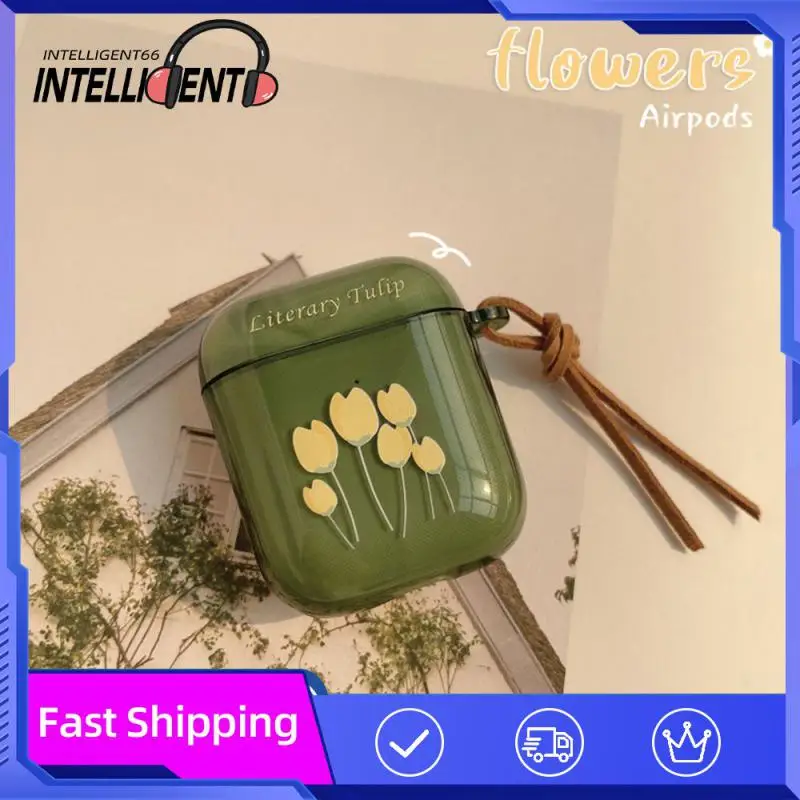 

1 Pcs Convenient Headphone Protective Shell Multi-color Earphone Case For Airpods1/2/3/ /pro2 Simple Tpu Stable Tulip Pattern