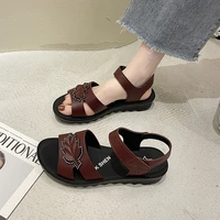 women shoes summer new soft leather mother shoes fashion oxford shoes outdoor leisure low heel sandals 41 size designer sandals
