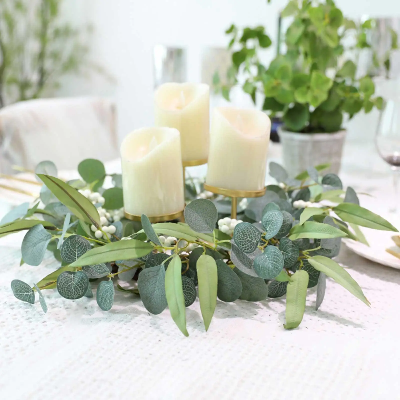 

Летний венок, гирлянда из эвкалипта, декоративное круглое растение из ротанга, украшения на дверь и переднюю стену, имитация подвесной отде...