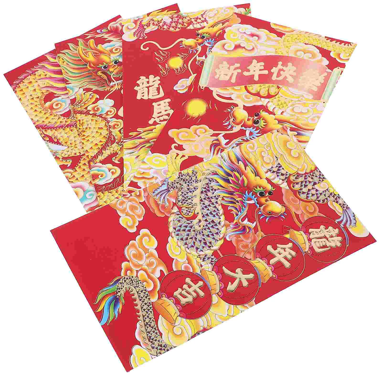 

30 Pcs Envelopes Dragon Year Red Pocket Paper Chinese Style 2024 Money Bag Child