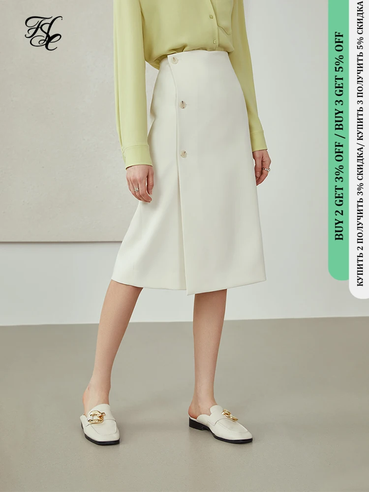 

Юбка женская трапециевидная Асимметричная с завышенной талией, на пуговицах