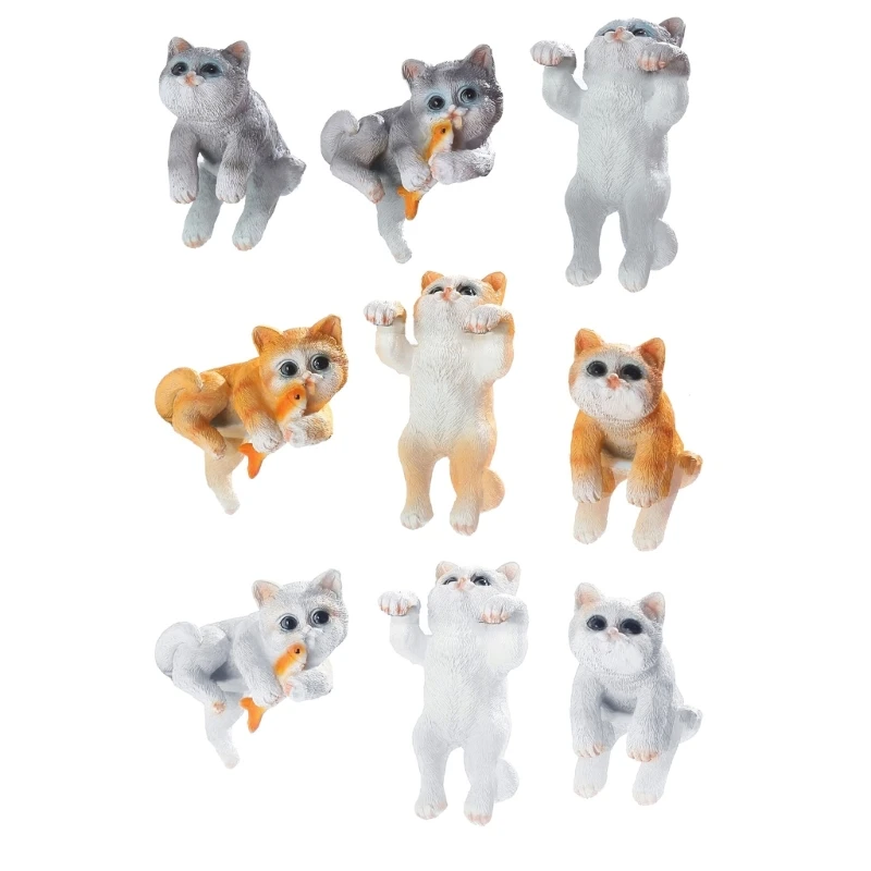 

Cute Cat Figurines Aquarium Ornament FishTank Plant Pot Statues Decorations Drop Shipping