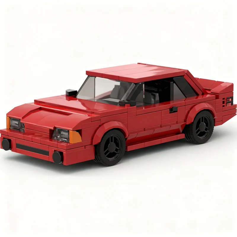 Фото 438 деталей MOC Ford Mustang Foxbody Cobra City Champions, модель-конструктор, строительные блоки, рождественский подарок, DIY-набор для детей №1