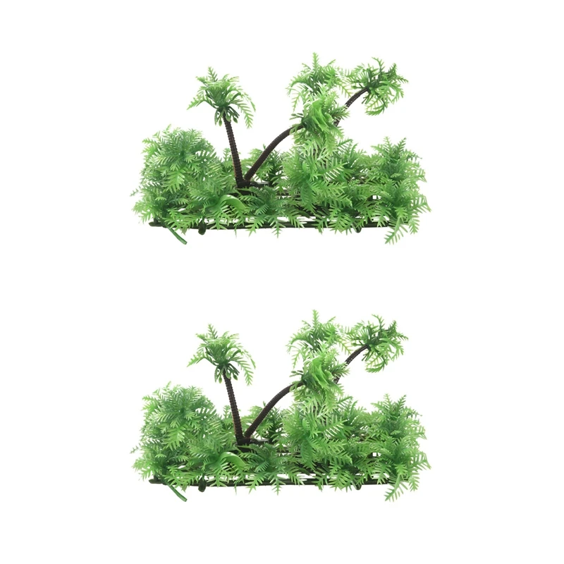 

Искусственное кокосовое пальмовое растение высотой 3,9 дюйма для аквариума, зеленое, 2 шт.