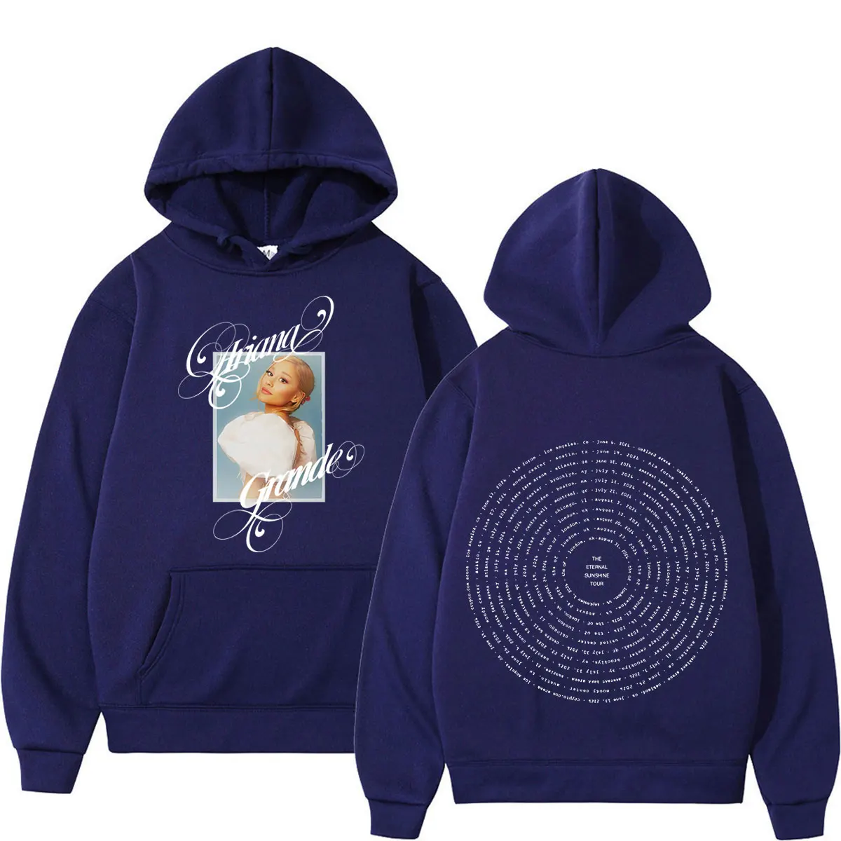 Фото Худи с принтом Ariana Grande The Eternal Sunshine Tour 2026, свободные толстовки для мужчин и женщин, осенне-зимняя модная повседневная толстовка-пуловер №2