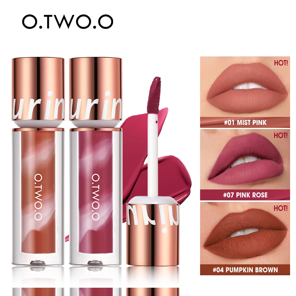 

O.TWO.O Lipstick Lip Gloss Makeup 24 HRS Waterproof Velvet Non-stick Cup 8 Colors Lip Tint Matte Long Lasting Liquid Lip Stick