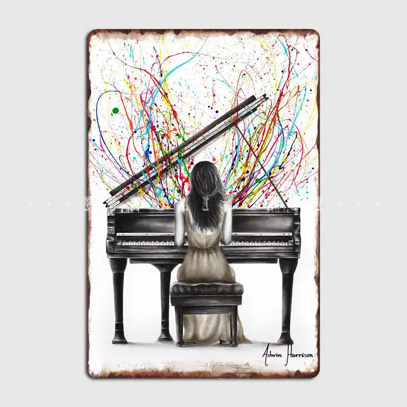 

Grand Piano Solo Metal Sign Cave Pub Cinema Garage Designing Garage Decoration Tin Sign Posters