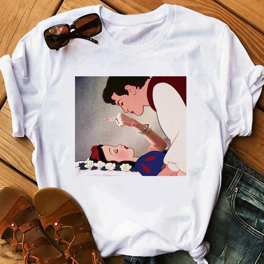 

Funny Princess Women T-shirt Disney Snow White Printed T Shirt Female Summer Casual Harajuku Tshirt Creative Edgy Tops Dropship