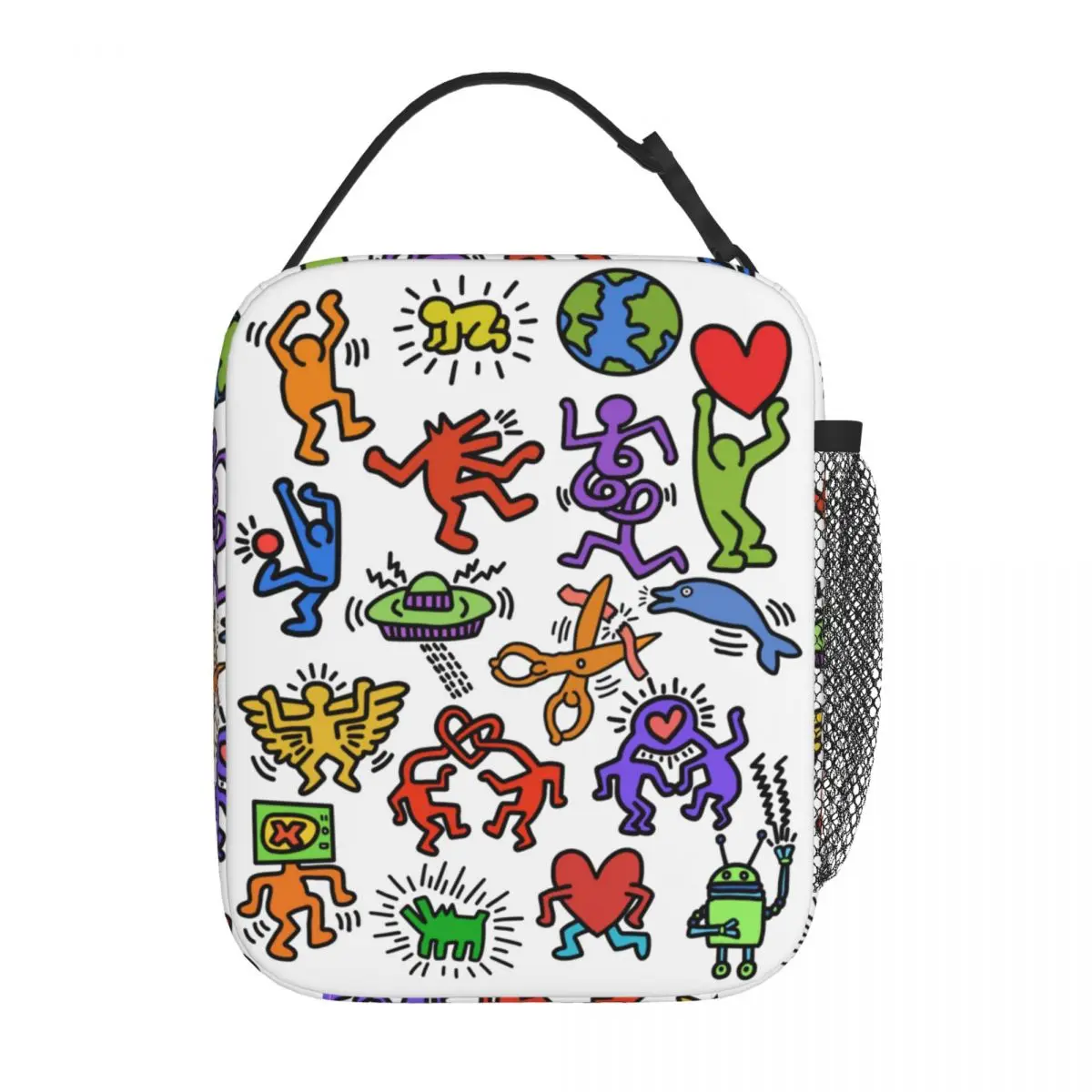 

Keith Haring Art Thermal Insulated Lunch Bag School Reusable Bag for Lunch Cooler Thermal Lunch Box