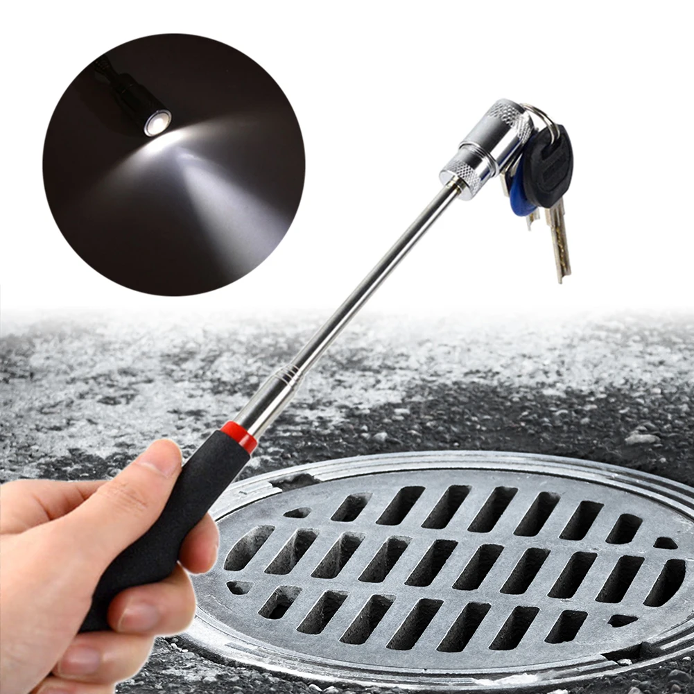 

Handheld Telescopic Sucker Adjustable Magnetic Pick-Up Powerful Iron Sticker with LED Light Magnet Long Extendable Suction Rod
