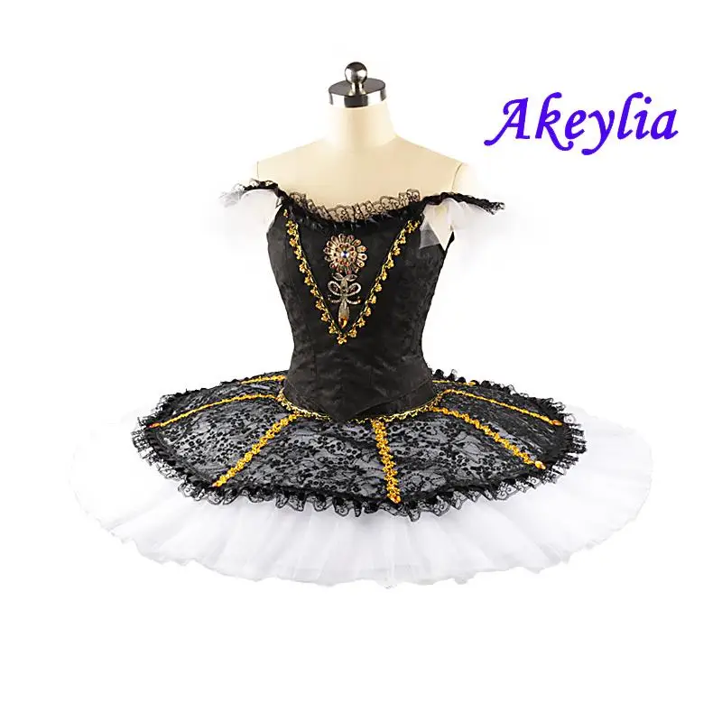 Профессиональные Балетные костюмы, 11 слоев, раздельные, черные, белые