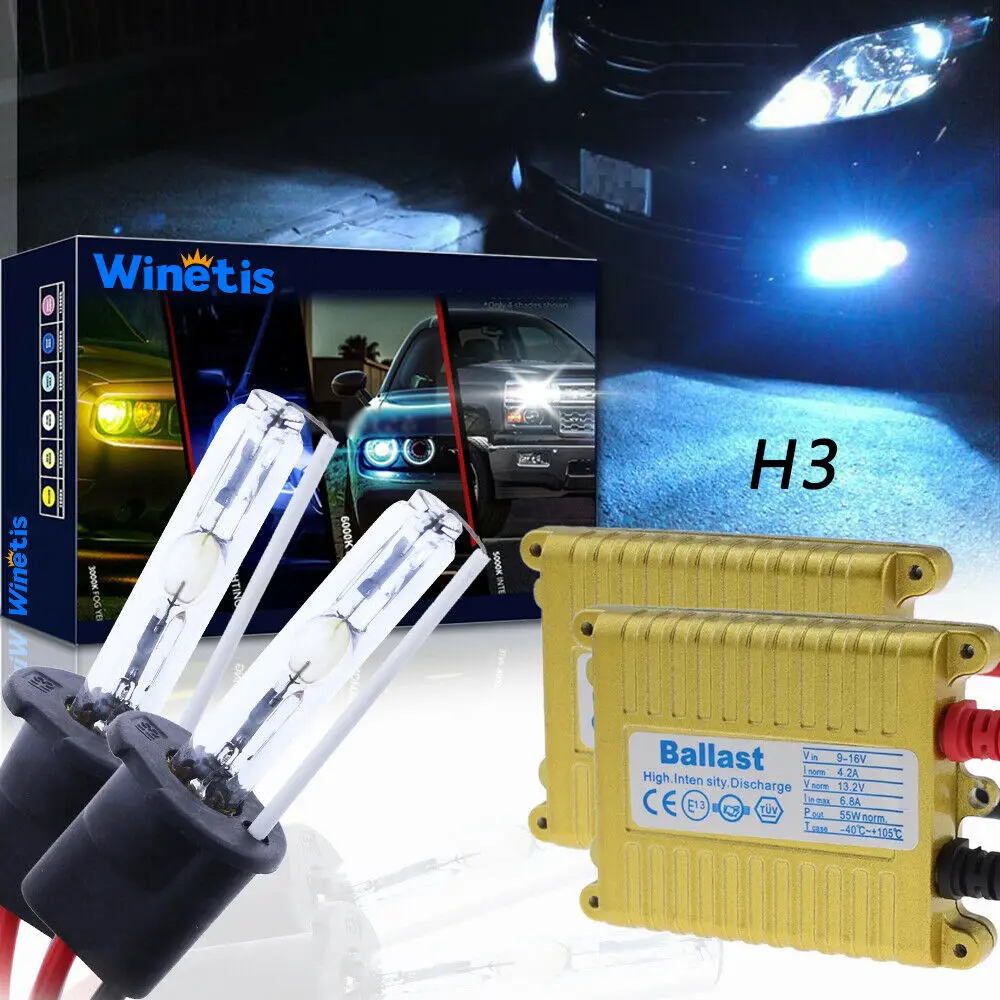 

55W Winetis H3 Hid Fog Light Bulbs Conversion Kit Ice Blue 8000K Super Bright