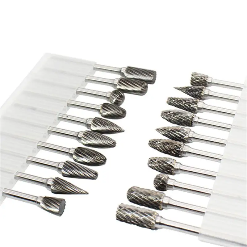 

3 x 6mm Cemented Carbide Tungsten Steel Grinding Head Rotary File Tungsten Steel Milling Cutting Head Wood Carving Grinding Head