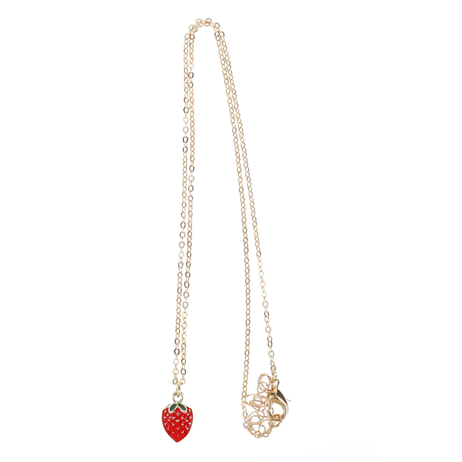1pc Fashion Strawberry Necklace Pendant Lovely Creative Fruit Necklace Jewelry