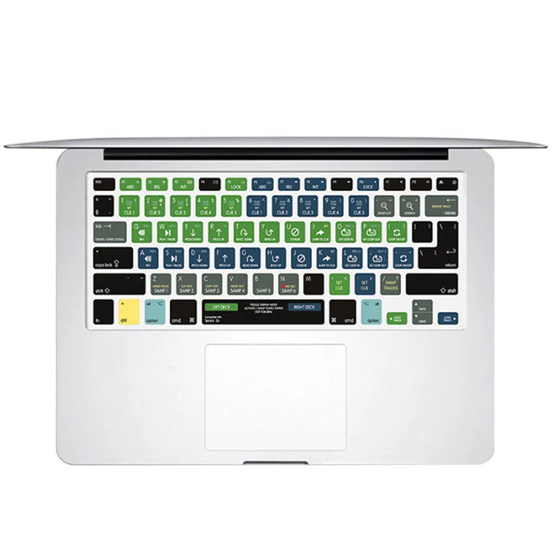 

English Silicone Shortcuts Hotkey Keyboard Cover Skin For 13 inches Macbook laptop accessories наклейки на клавиатуру