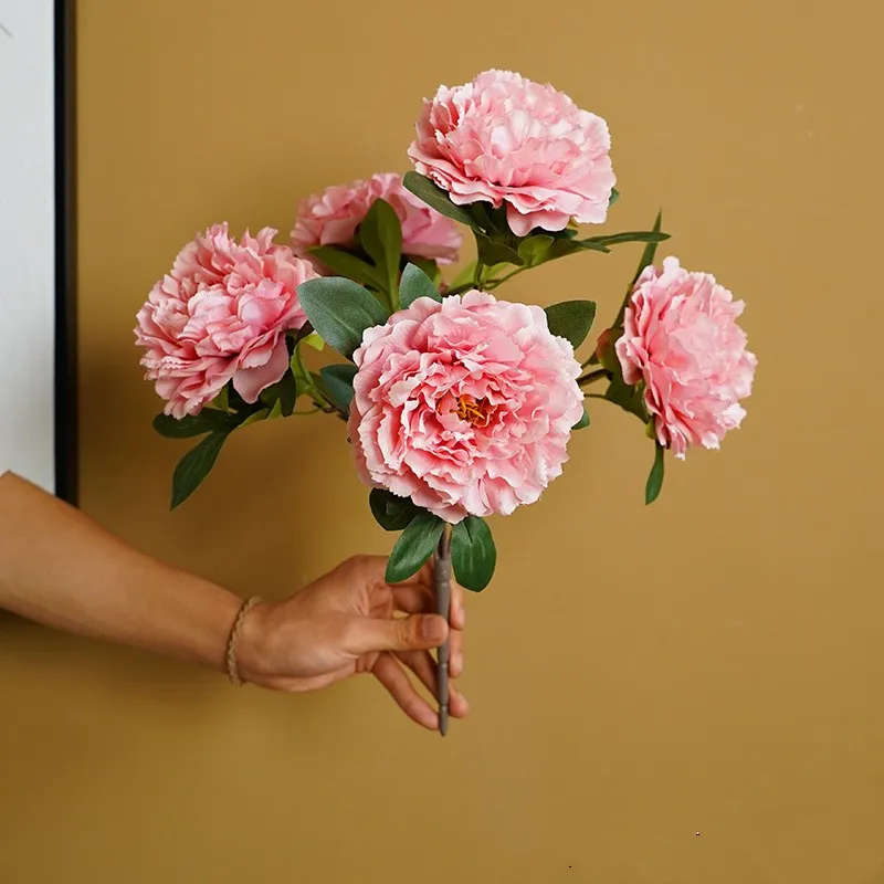 

1 Bundle Silk Peony Artificial Flowers Bouquet Home Decoration Wedding Party Scrapbook Fake Flowers Artificial Roses Flowers
