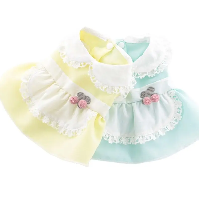 

NEW Dress for Dogs Princess Cherry Lace Maid Dress Pet Costume Skirt XS S ML XL