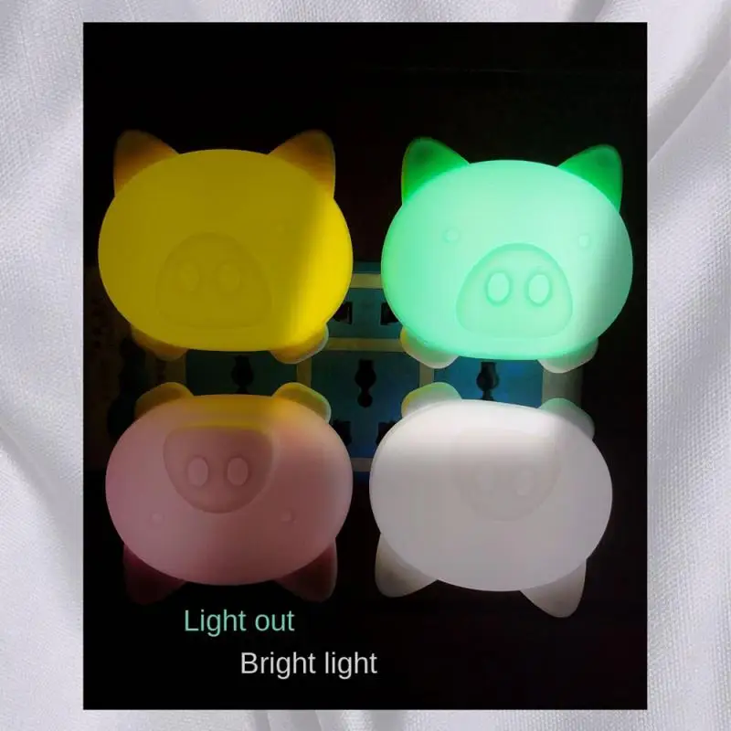 

СВЕТОДИОДНЫЙ ночник в виде милой свиньи, умный сенсорный светильник, украшение для детей, студентов, прикроватный светильник для спальни, Мультяшные лампы, подарки