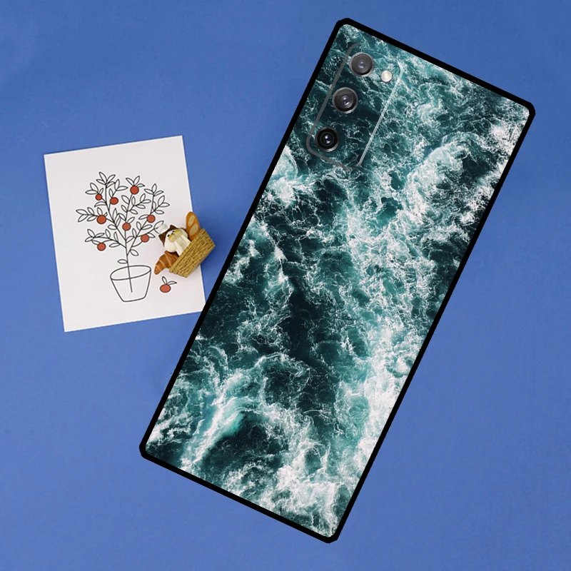 Фото Чехол для телефона Blue Sea Ocean Waves для Samsung Galaxy S24 S25 Ultra S9 S10 S20 FE S21 S22 S23 Ultra Plus, задняя крышка №4