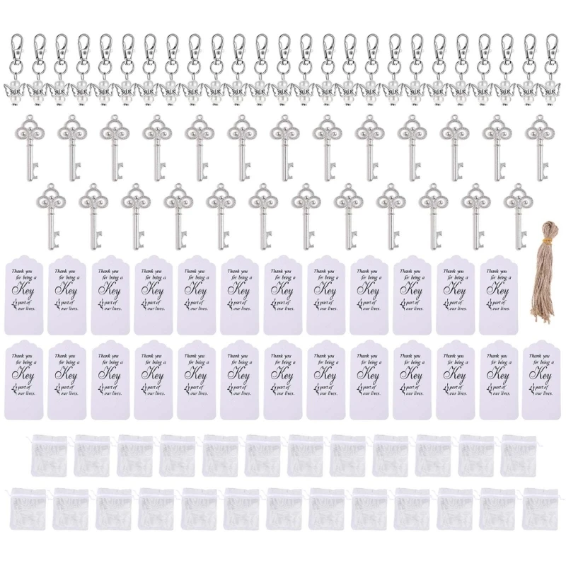 

2023 New Guardian Angel Make Your Own Set DIY Crafts Gifts 25x Keyring+Bag Thank You Gifts with Organza-Bag+Cards Bottle Opener